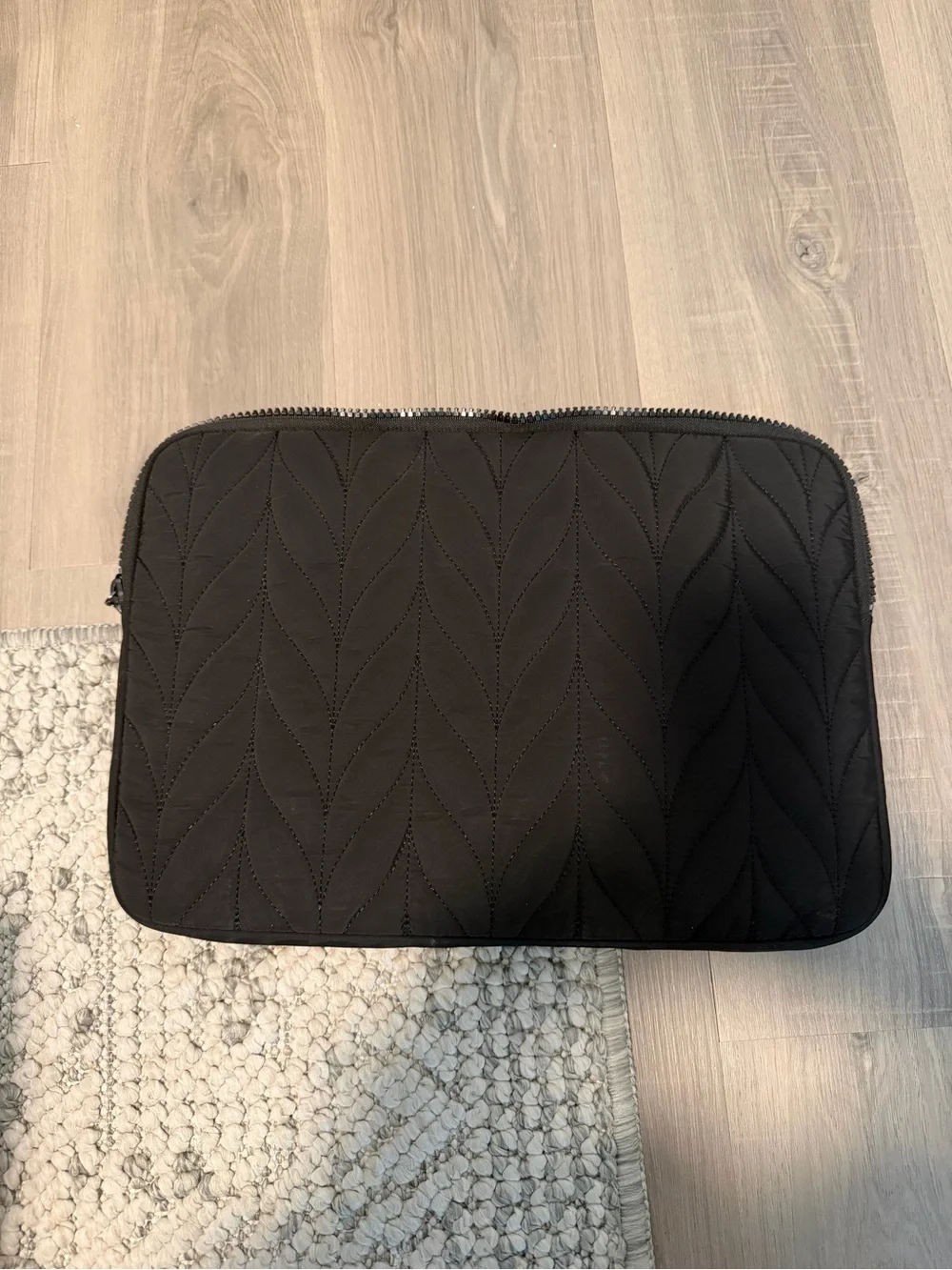kate spade Black Quilted Leaf-Pattern Computer Sleeve